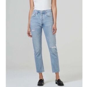 CITIZENS OF HUMANITY Jolene High Rise Vintage Straight Light Denim Jeans GUC